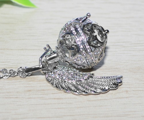 Lujo llamador angeles para sonido bala cadena engelsklingel jaula alas pedrería Ángel