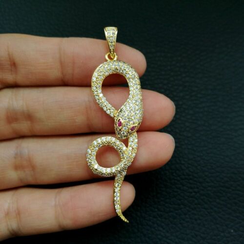 1pc  gold plated Cz micro Snake  Charm  Pendant  DIY Jewelry Findings