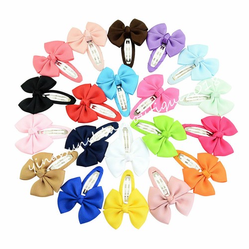 BABY//GIRL GIFT SIDE SNAP SCHOOL HAIR ESSENTIAL CLIPS SNAG FREE RIBBON BOW