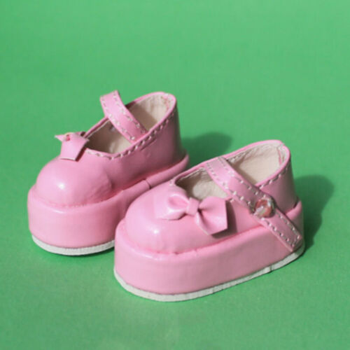 Details about   1/6yosd BJD Shoes Thick Sole Leather Flat Shoes Bow Deco Black/White/Pink AF DL 