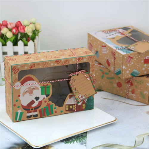 Hot 12pcs Xmas Halloween Candy Cookie Boxes Bakery Gift Cupcake Muffin Cake Box