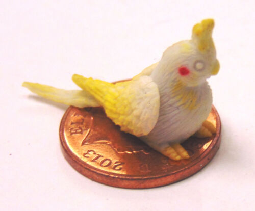 1:12 Scale Polymer Clay Small Grey Cockatoo Tumdee Dolls House Miniature Bird C3