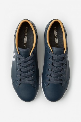 Mens Fred Perry Trainers B6158-102 Black Baseline Leather