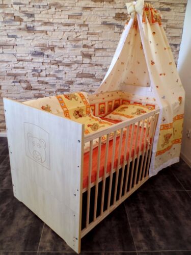 Babyzimmer komplett Set Gitterbett Baby Schrank Kommode 5Farben Regale weiß rosa