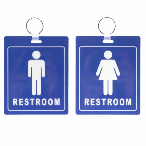 Flexible Bathroom Key Chains 1 Mens / 1 Womens 2 Pack Restroom Pass Keychains 