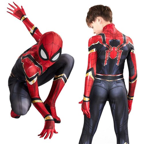 Christmas Party Boys Iron Spiderman Costume Kids Superhero Cosplay Fancy Dress