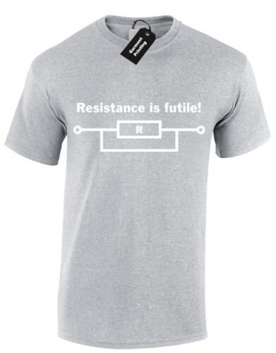 RESISTANCE IS FUTILE MENS T SHIRT TEE FUNNY SCIENCE GEEK DESIGN SHELDON HIPSTER 