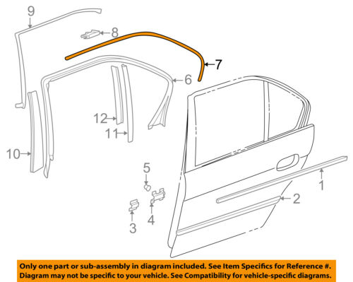 BMW OEM 95-01 740iL Exterior-Rear-Cover Molding Right 51328174480 