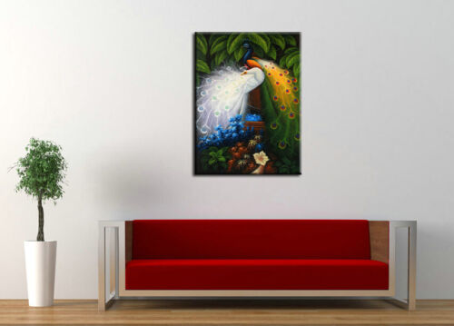 Wall Art Home Decor Print Abstract Feng Shui Peacock oil Painting Picture Canvas 