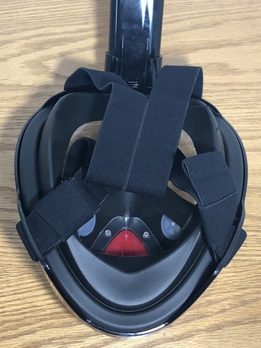 Seaview 180 Degree Panoramic Black /& Red Snorkel Mask Flat Full Face Design S//M