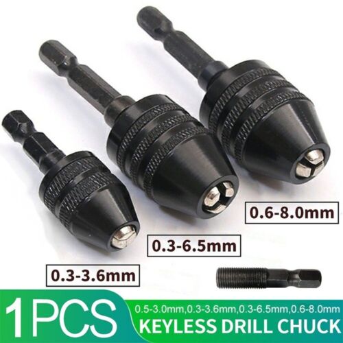 Drill Keyless Chuck Screwdriver Impact Drive 1//4/" Hex Shank Conversion Tool