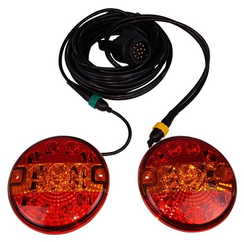 LED 3 Funktions Anhänger Beleuchtung RUND Beleuchtungssatz 7,5m Kabel und Magnet