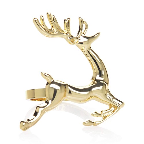 Rose Gold Napkin Rings Holiday Wedding Thanksgiving DeerNapkin Rings Set of 12