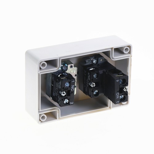 DC 24V Green Signal Lamp NO Red Stop NC Momentary Push Button Switch Control Box