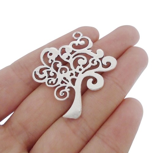 10 X Árbol De Plata Tibetana Dijes Colgantes Para Pulsera Collar joyería haciendo