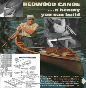 Vintage plans open Canadian Canoe Wood Strip in Cedar, diy 