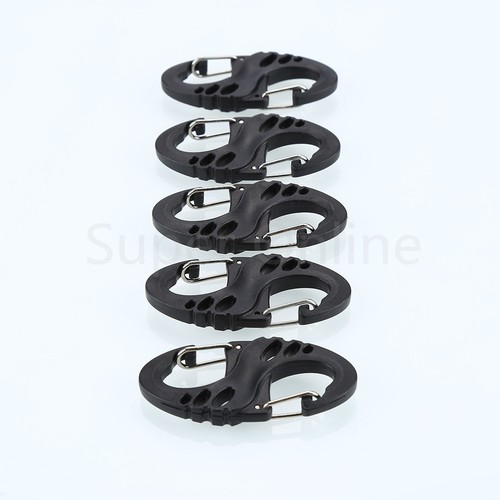 MOLLE Sangle 5X pcs S Biner Mousqueton Porte-clés Clips Sac à Dos Bouteille d/'eau