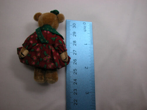 World of Miniature Bears 2.5/" Plush Bear Alma Red//Green #5023RG Collectible Bear