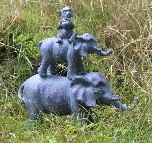 Eléphant singe ameublement ornement extérieur intérieur statue animaux decor