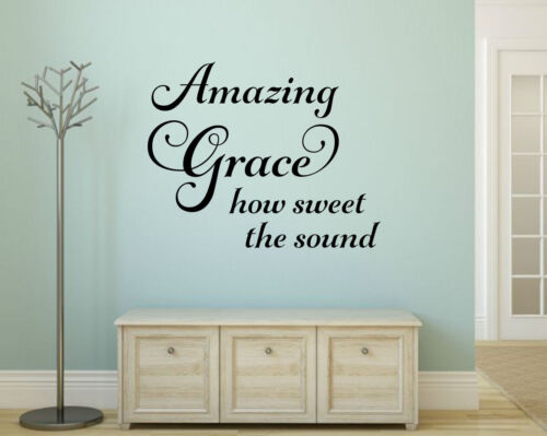 AMAZING GRACE  Home Vinyl Wall Decal Decor Words Lettering Sticker Religious