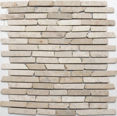 Mosaik Fliese Marmor Naturstein hellbeige Brick Biancone40-0105/_f10 Matten