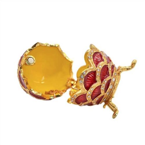 Faberge Russian Egg Vintage Easter Trinket Rhinestone Jewellery Box Legs Decor