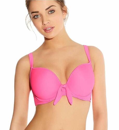 Freya Deco Swim Bikini Top 3284 Underwired Moulded Smooth Plunge 32D  Pink