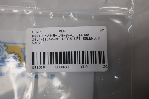 Festo MVH-5-1//8-B-VI 114900 Solenoid Valve 20.4-26.4v-dc 1//8in Npt