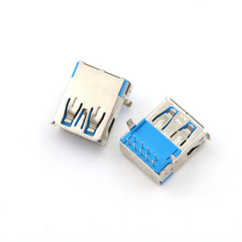 5Pcs USB 3.0 Type A Female Right Angle 9Pin DIP Socket PCB Solder Connector BC