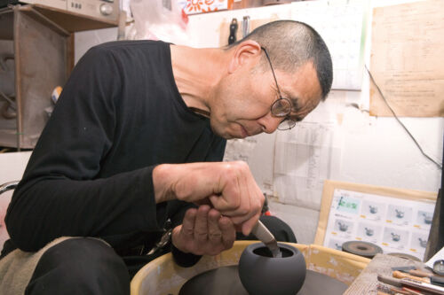 SHOHO obi ami stainless steel net Red Grain 350cc Tokoname Kyusu teapot