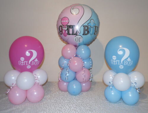 3 PACK ANNOUNCEMENT BABY SHOWER FOIL BALLOON DISPLAY -TABLE CENTREPIECE 