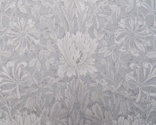 William Morris Curtain Fabric 'PURE HONEYSUCKLE & TULIP' 2 METRES Light Grey 