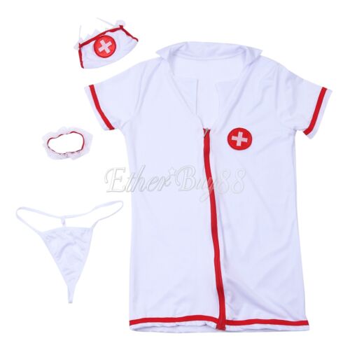 Femmes Infirmière uniforme Babydoll Lingerie Robe Fantaisie Costume Fête Costume Cosplay