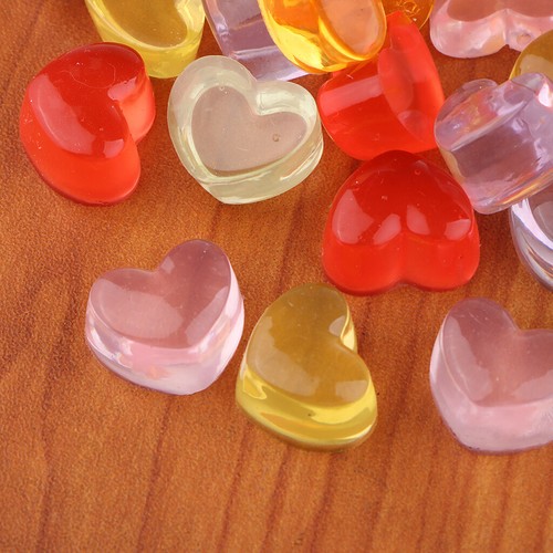 30pcs Heart Resin Flatback Embellishments for Easter Craft Accessories