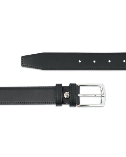 Full grain leather belt Black mens belts Dress Genuine calfskin Italian designer