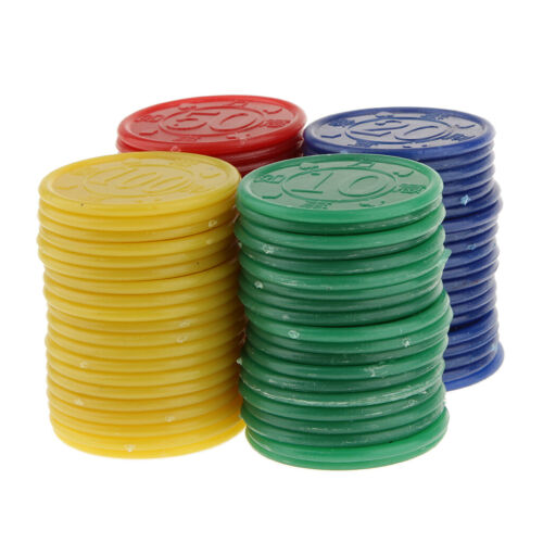 4 Colors 80pcs Plastic Poker Chips Board Game Counters Kids Party Toy 