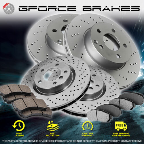 Front+Rear Cross Drilled Rotors & Ceramic Pads for 2011-2012 Ford Explorer 