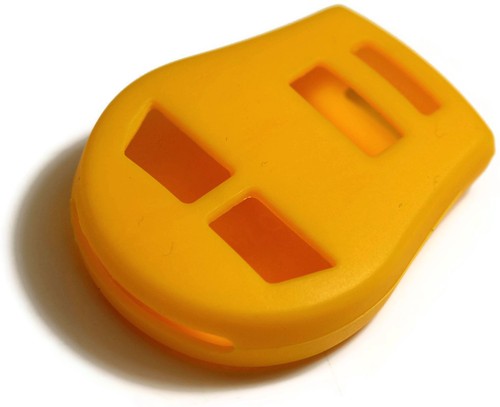 Yellow Key Fob 3 button Cover Jacket Silicon Pouch Bag Fits Nissan