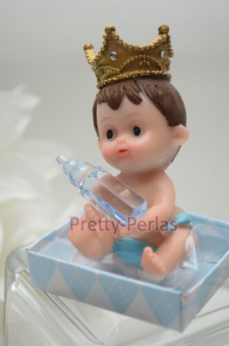 1PC Baby Shower Cake Topper Figurines Boy Blue Recuerdos De Nino Decorations