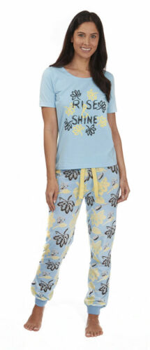 FOREVER DREAMING Ladies Womens Lounge Pyjama Set Printed Jersey Short Sleeve New 