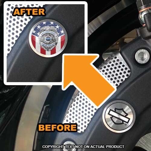 POLICE BADGE USA FLAG 154 Brembo Front Brake Caliper Insert Set For Harley