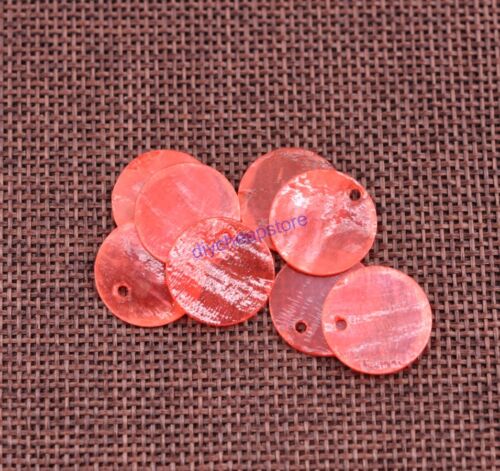 Wholesale 50Pcs Mussel Shell Flat Round Coin Charm Beads 13MM 15MM 18MM U Pick