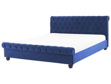 Velvet EU Super King Bed Blue AVALLON