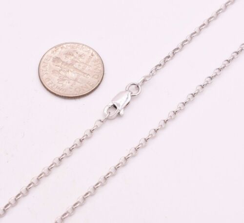 2mm Round Rolo Chain Necklace Real Solid 925 Sterling Silver ALL SIZES