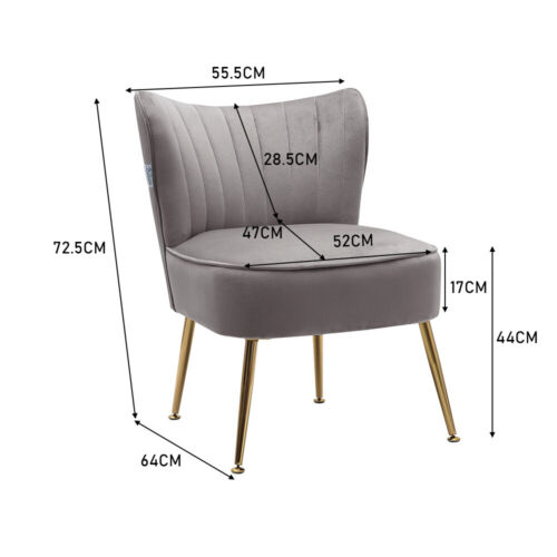 Modern Oyster Back Accent Chair Dining Chairs Occasional Bedroom Seat Metal Legs 