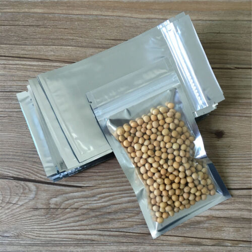 Clear Silver Aluminium Foil Pouches Mylar Self Seal Bags Food Packaging 