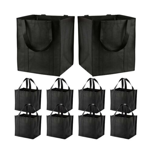 Heavy Duty Shop... 10 Pack Large Reusable Grocery Bags with Reinforced Handles 