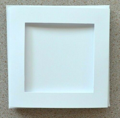 5 Double/Fold White Card Blanks with 96mm Apertures & white Envs 140mm Sq 
