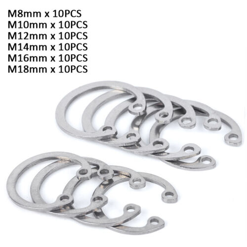 A2 304 Stainless Internal Circlips Retaining Rings C Clip M8-M75 Shaft Diameters