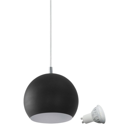 Pendelleuchte LED Gästezimmer Deckenstrahler Beleuchtung schwarz rund EEK A+